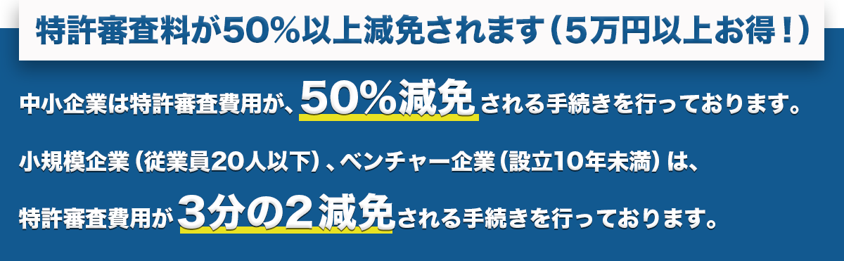 特許の減免制度